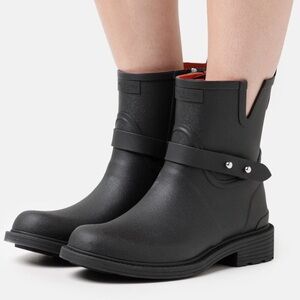 NEW Rag and Bone Moto Black Rain Boot Size EU 37 US 7